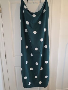 African Bubu Dress- Green Polka Dot